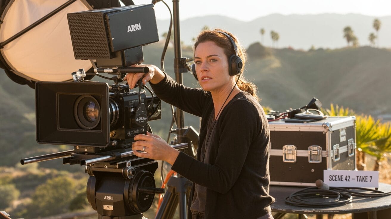 California film crew on set with entertainment insurance coverage protecting equipment and production team